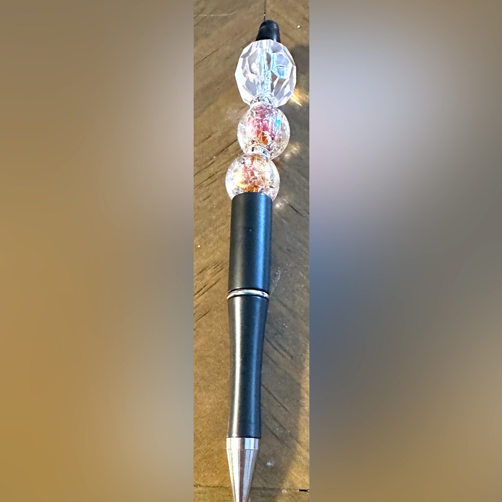 Elegant Black and Crystal Pen
